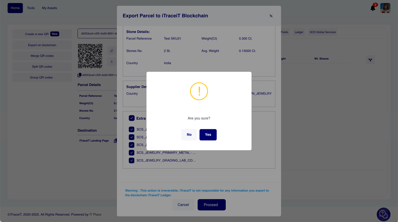 SCS Producers – How to Export QR Codes on the Blockchain